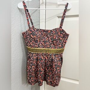 RARE Baby Phat Floral Camisole with Gold Elbellished Band